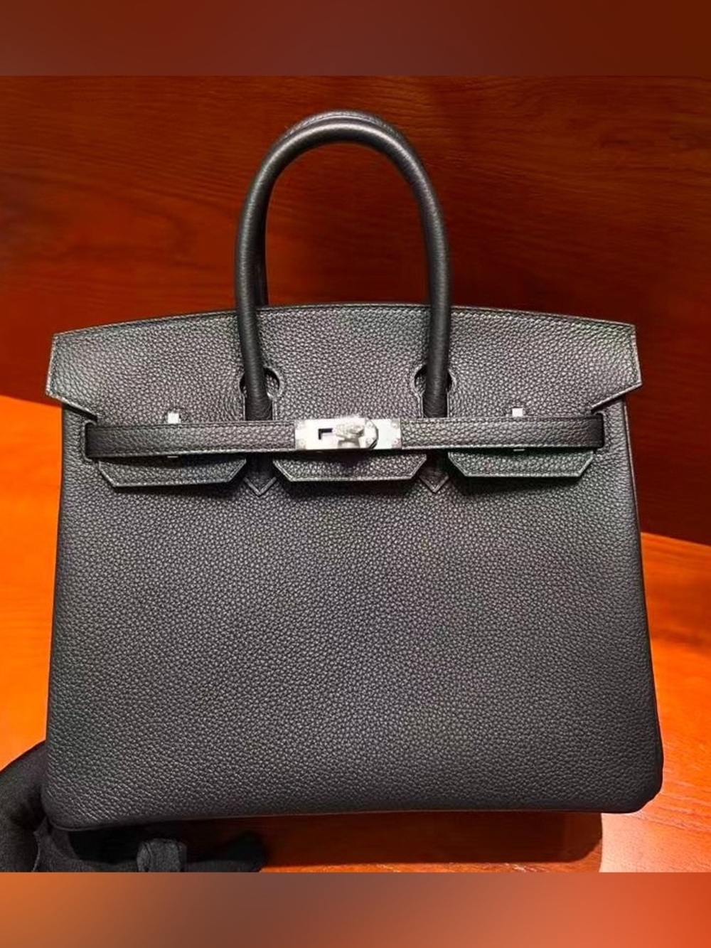 Black Real Leather Purse